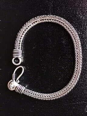 SALE! Unisex .925 Stamped Silver Foxtail/Viking Weave Bracelet 8/8.5", 5mm